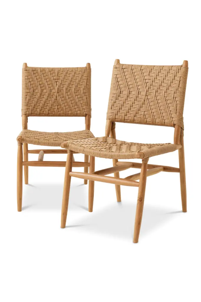 Weave Outdoor Dining Chair Set 2 Eichholtz Laroc Patio Furniture