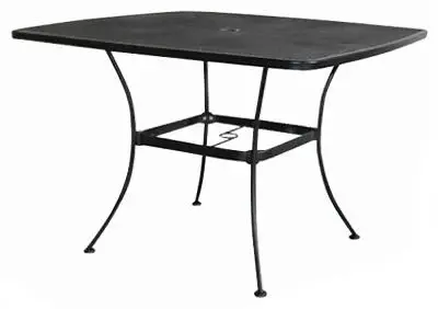 Woodard Uptown Collection 42 Inch Textured Black Steel Mesh Dining Table