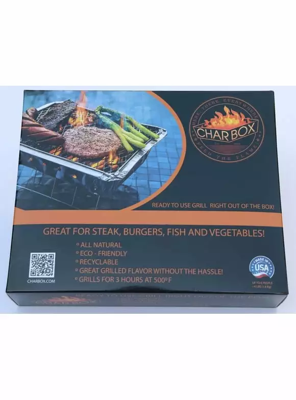 Pack 2 Charbox Recyclable Green Charcoal BBQ Grill Disposable Travel-friendly