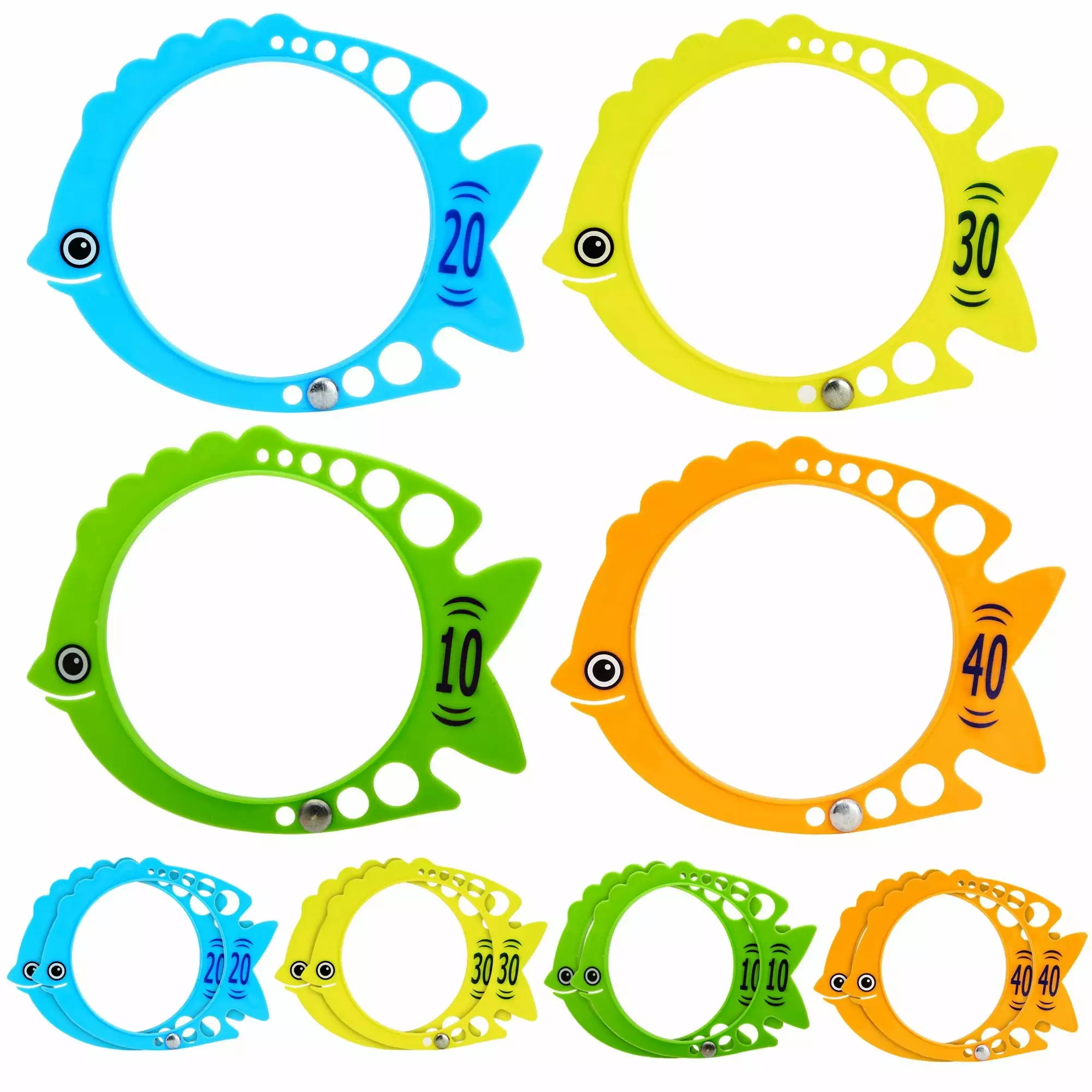 12 Pack Fish Pool Rings Kids Diving Underwater Swim Dive Toys Summer Sinking