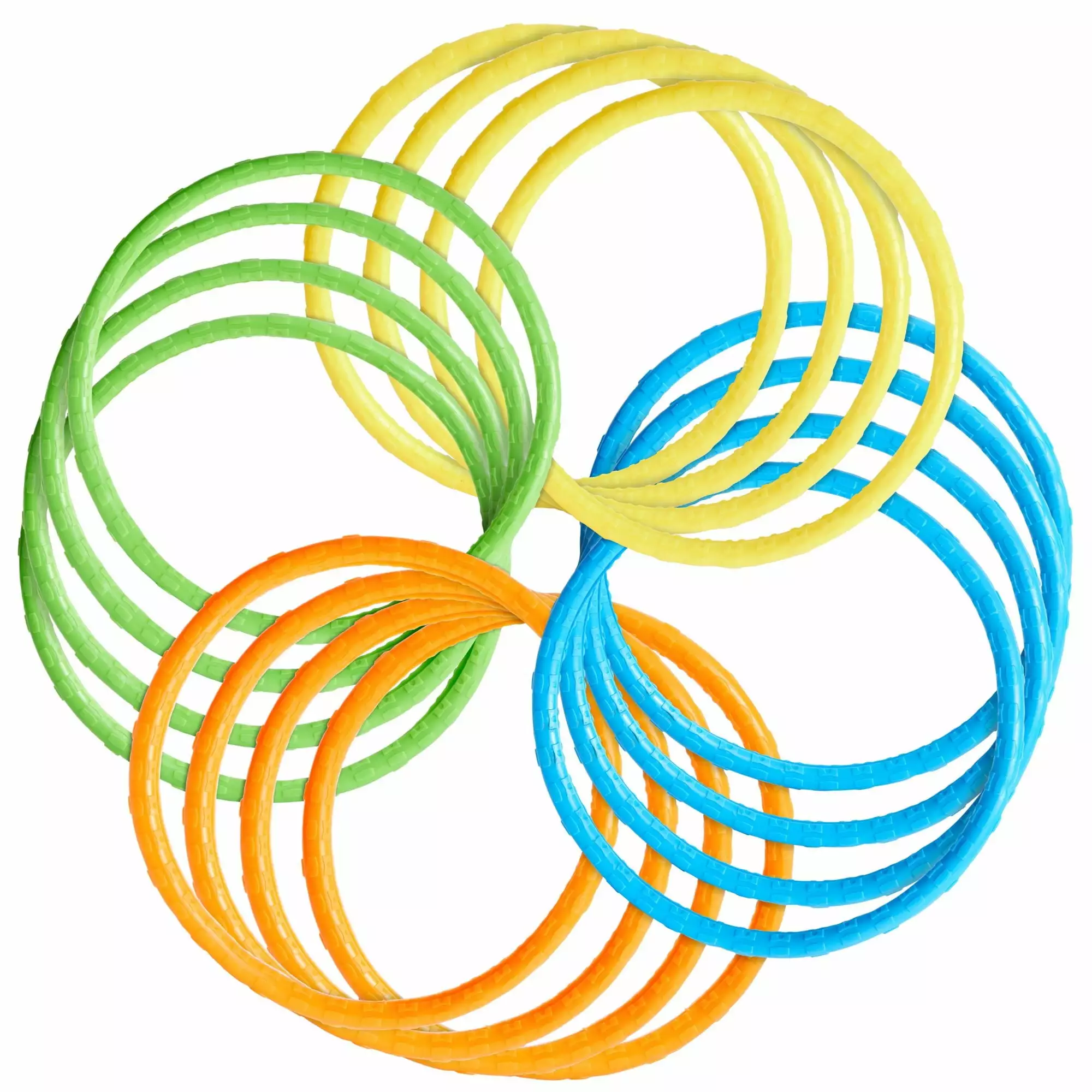 12 Pack Pool Rings Kids Diving Under Water Swim Dive Toys Multicolored