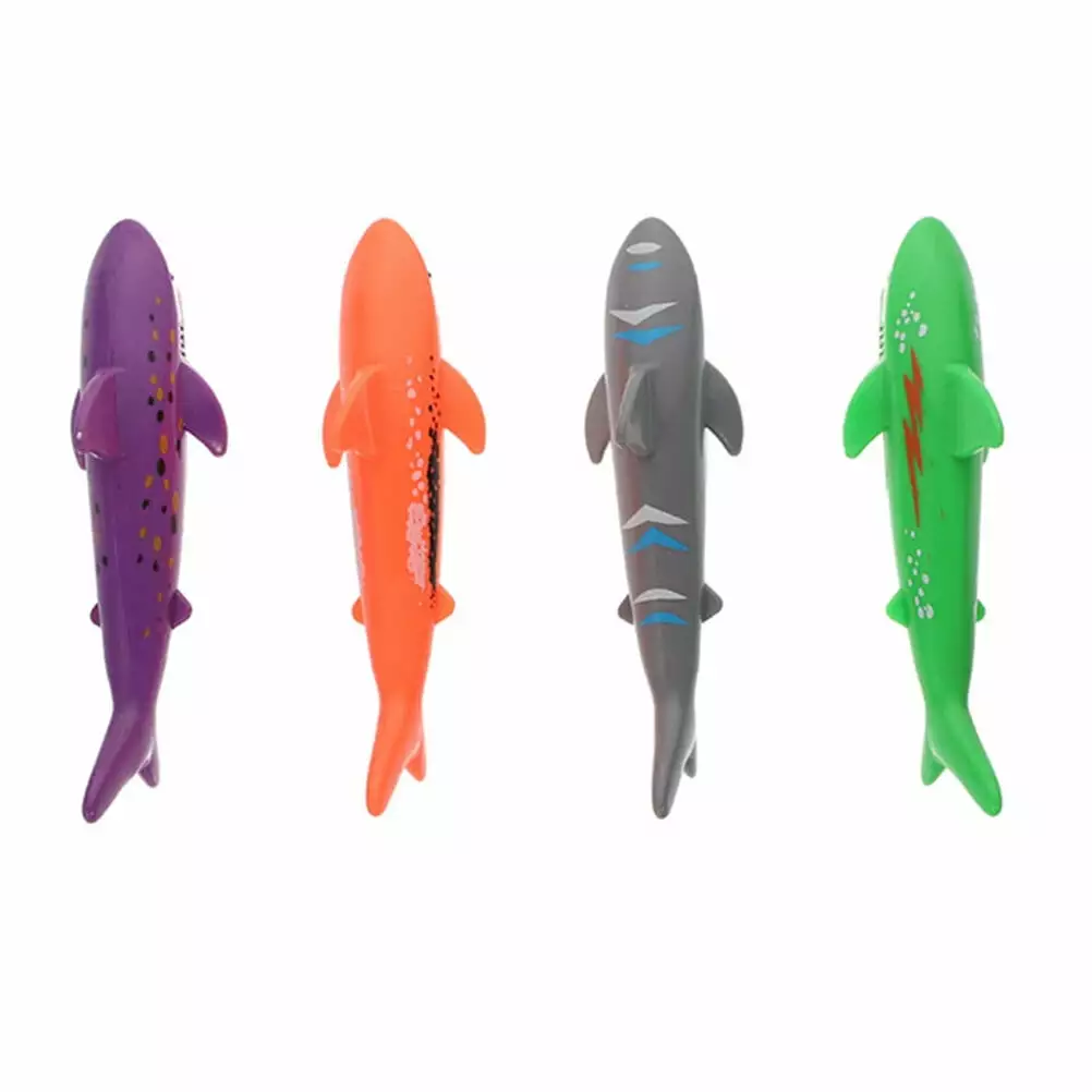4Pcs Interesting Diving Toys Multi-function Pool Sharks Adorable Pool Toys Kids 14x2cm