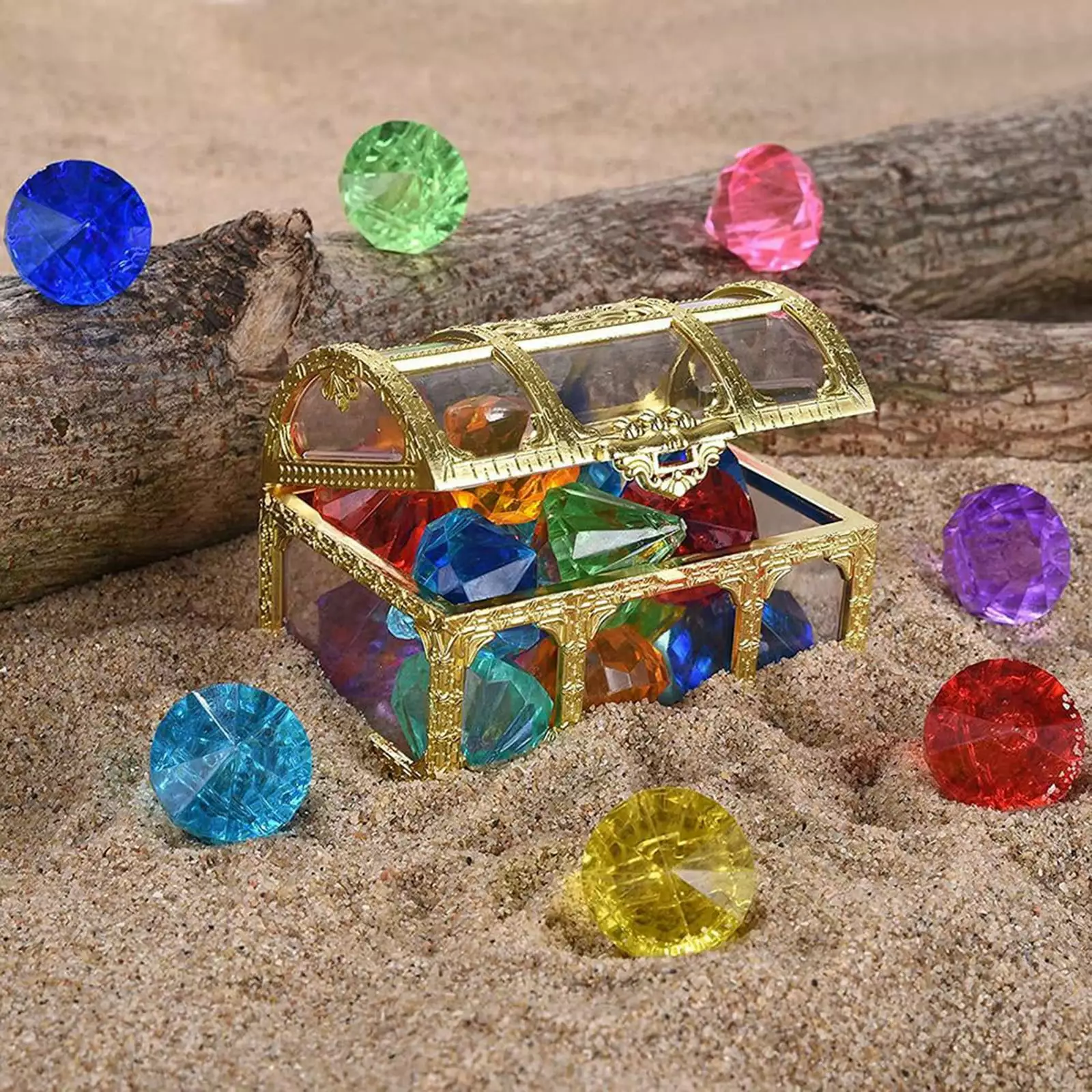 Apepal 10pcs Diamond Set Treasure Pirate Box Diving Pool Toy Kids