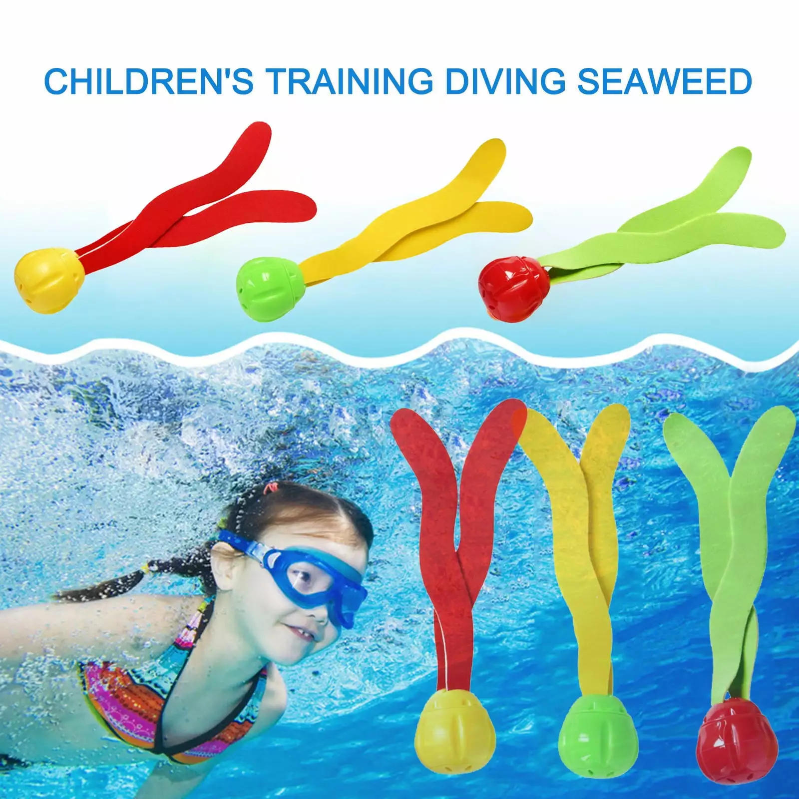 ZToonmas Diving Ball Streamers Swimming Pool Underwater Games Training Toy 3PC