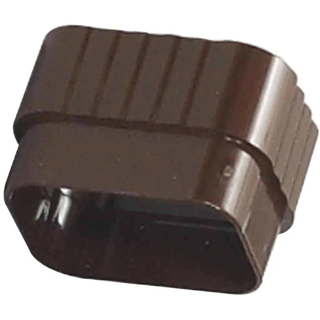 Amerimax 2 . x 3 . Traditional K-Style Brown Vinyl Downspout Connector