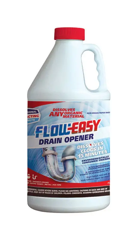 Flow-Easy Liquid Drain Opener 64 oz Pack 4 Clogged Drains