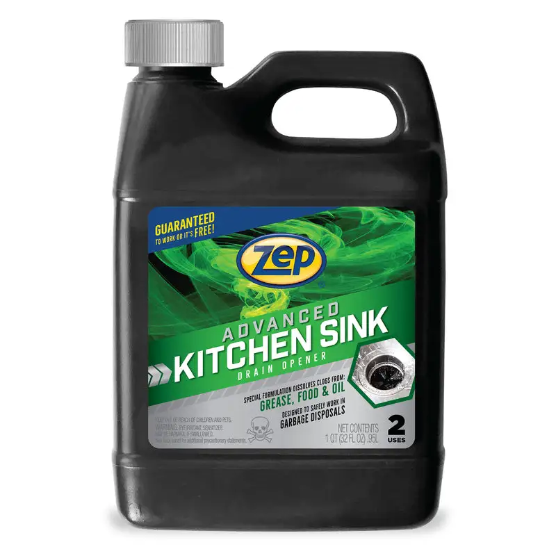 Zep Advanced Kitchen Sink Gel Drain Opener 1 qt Pack 12