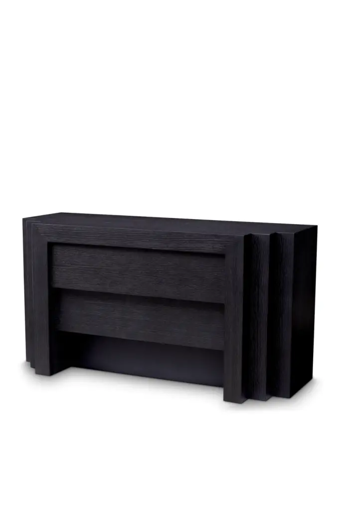 Black Oak 2-Drawer Dresser Contemporary Bedroom Furniture