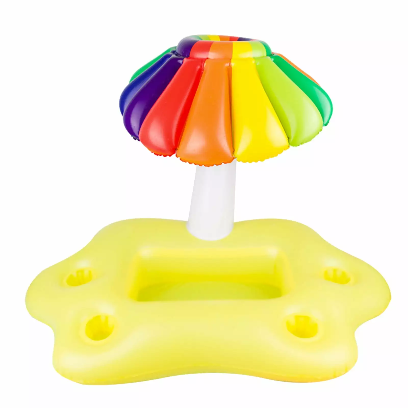 PRINxy Inflatable Floating Cup Holder - Small Umbrella Ice Tray Pool, Beach, Patio - Yellow