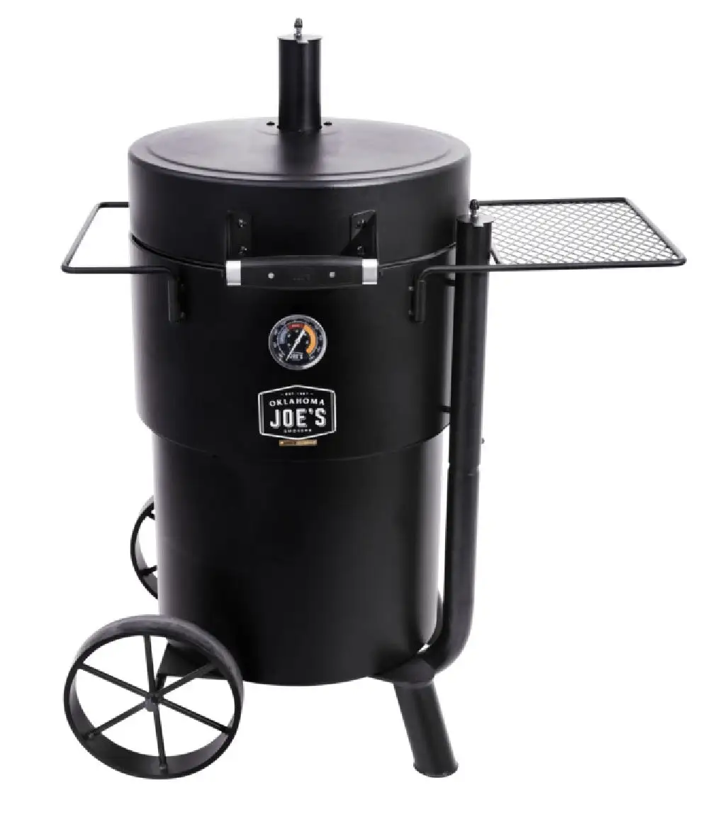 Char-Broil Drum Smoker Charcoal Porcelain-Coated Steel Cooking Surface