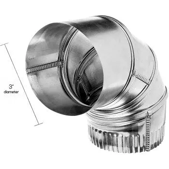Deflect-O DE903 Aluminum Vent Elbow 90 Degree Dryer Venting