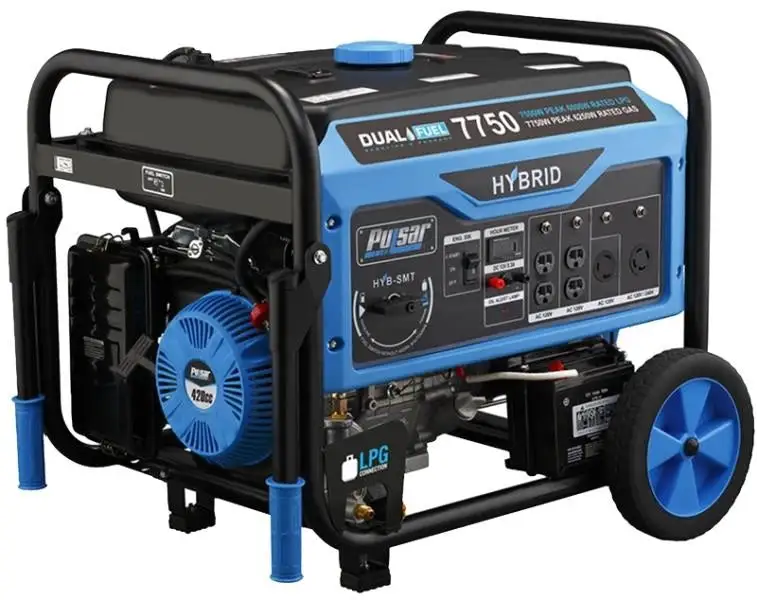 Pulsar PG7750B 7500B Dual Fuel Generator Heavy Duty 7500 Watt Construction Home Backup