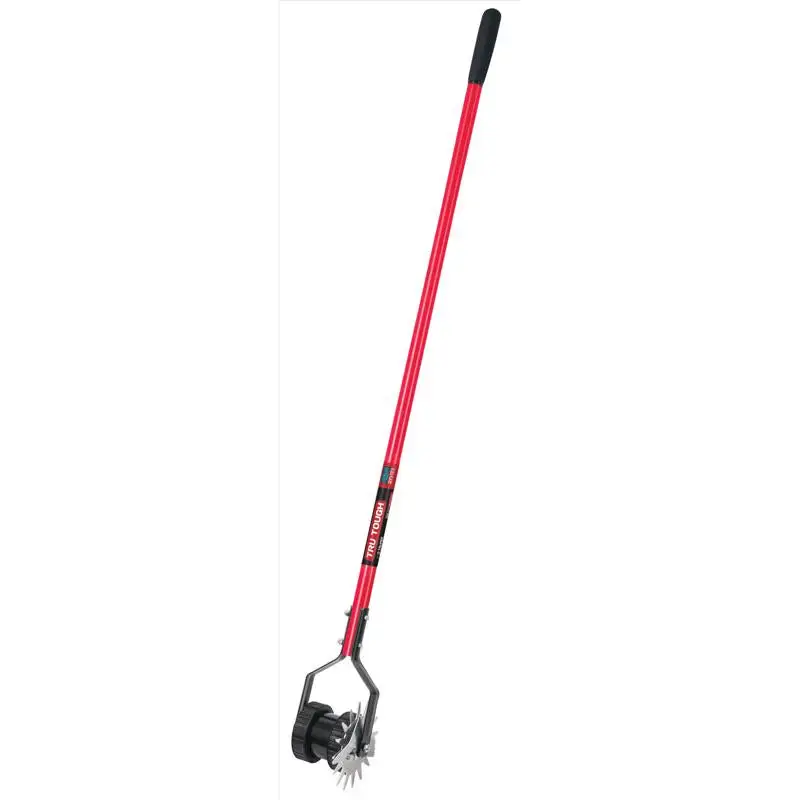Truper Tru-Tough Steel Dual-Wheeled Rotary Edger 48 . Fiberglass Handle