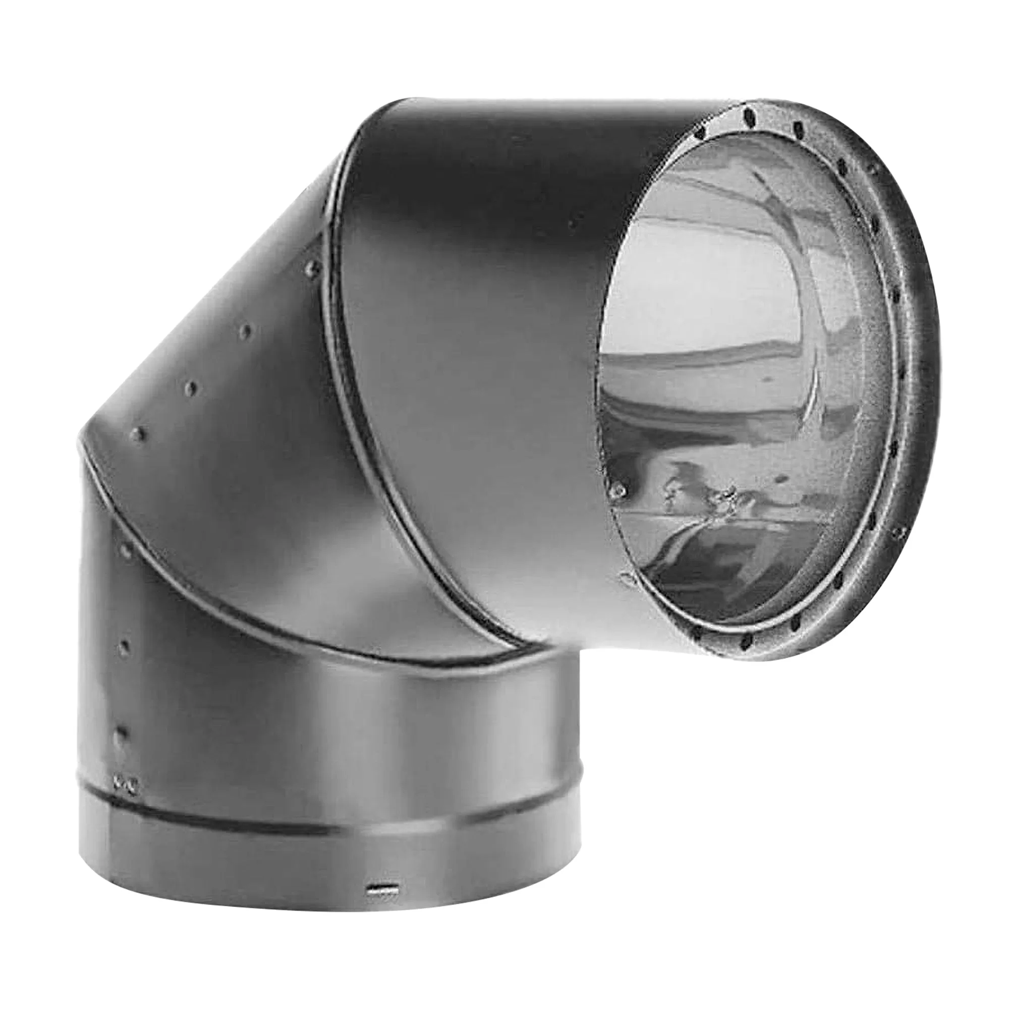DuraVent DVL 6DVL-E90 Galvanized Double Wall Stove Pipe 90 Degree Elbow Black