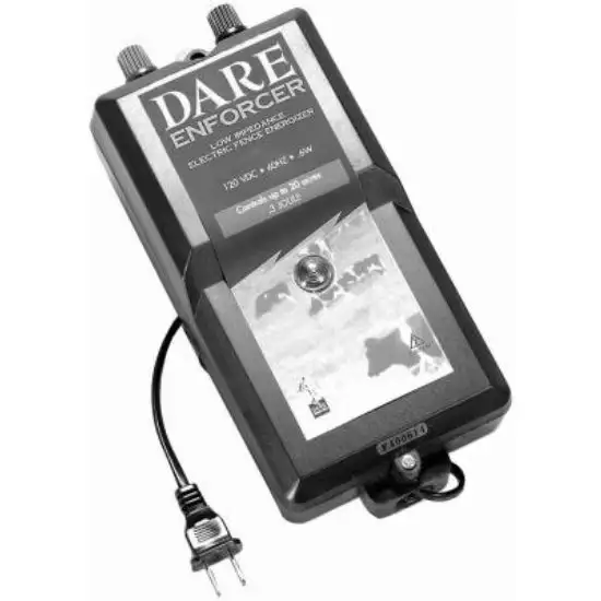 Dare DE-120 Enforcer Series Electric Fence Energizer 0.30 Joule Output Livestock Security