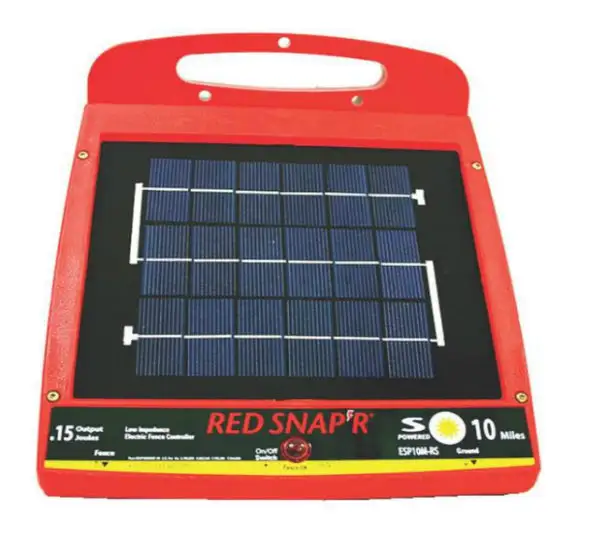 Red Snap'R ESP10M-RS Solar Power Fence Controller 6 Volt Remote Areas