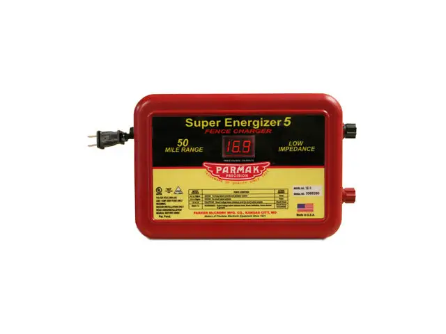 Parmak SE-5 Super Energizer 5 Fence Charger 50 Mile Range 110-120 Volt AC Electric Fencer