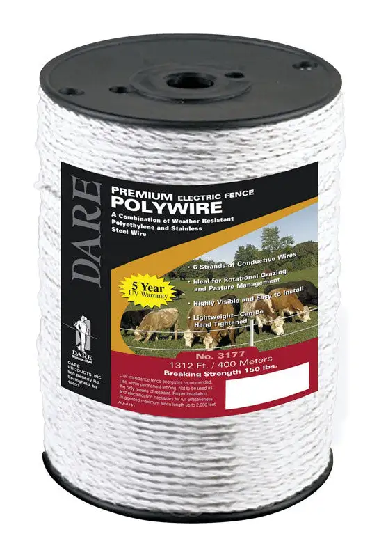 Dare Electric Fence Wire 1312 ft White