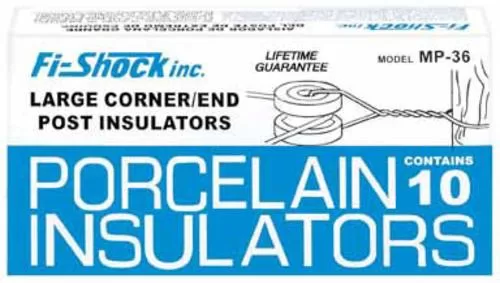 Fi-Shock MP-36 Large Porcelain Corner Insulator 10 Per Box Electric Fencing