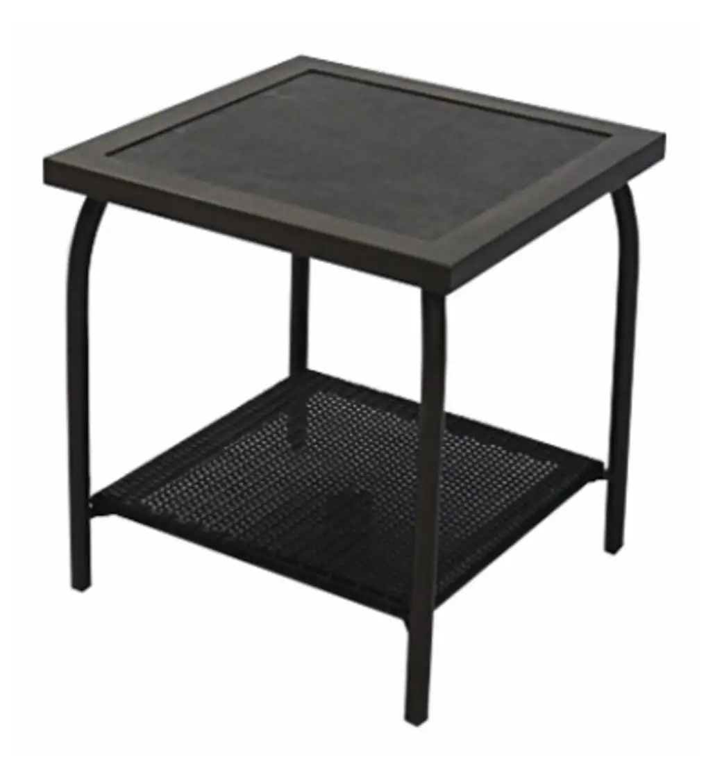 Four Seasons Courtyard Richmond Square Wicker End Table 20 Inch Outdoor Patio Furniture