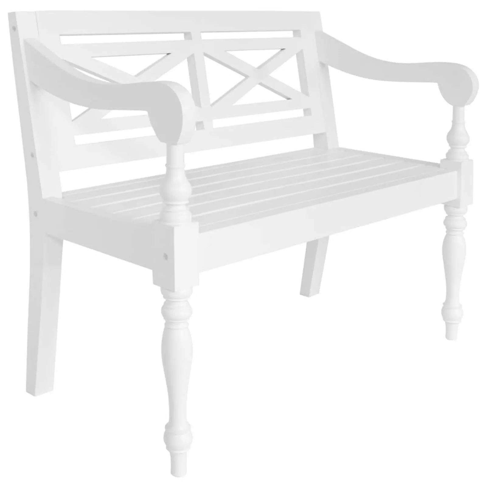 Carevas Batavia Bench 38.6 Solid Mahogany Wood White Hallway or Entryway Benches