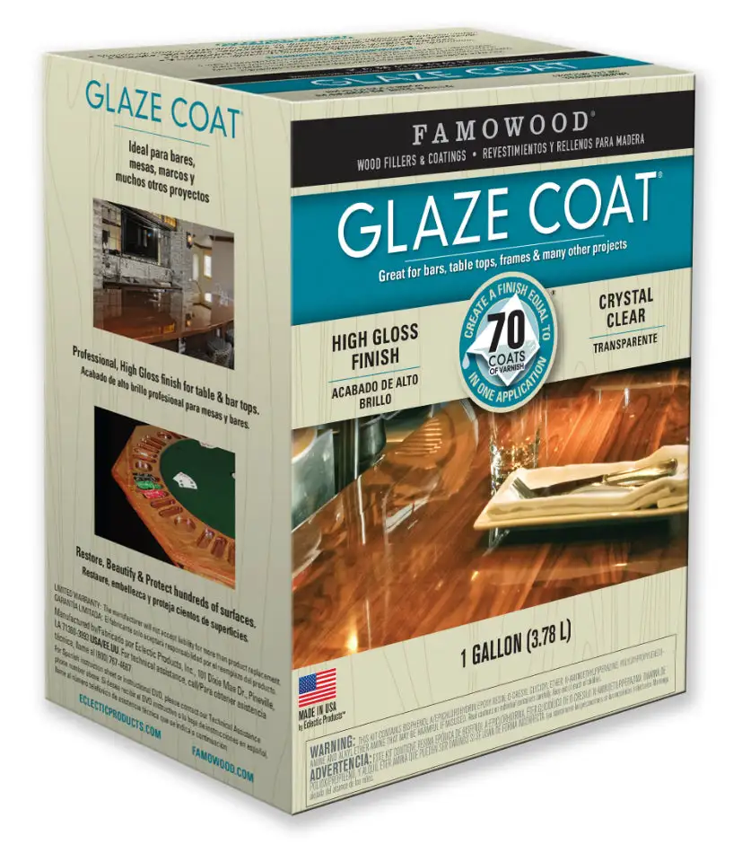 Famowood High-Gloss Finish Glaze Coat Epoxy Coating - Clear 1-Gallon Table Tops