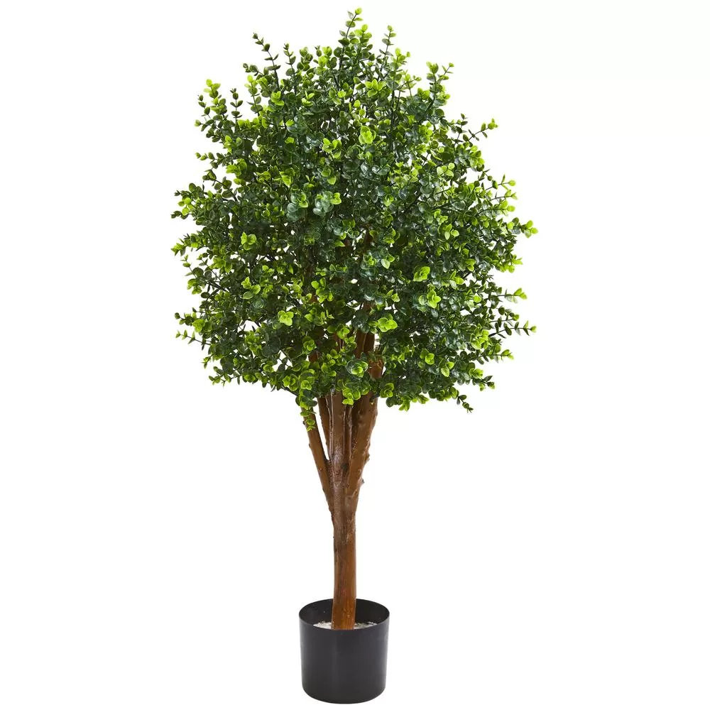 Nearly Natural 4 ft Eucalyptus Artificial Tree UV Resistant Indoor Outdoor
