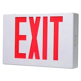LED Exit Sign Battery Back-Up Red and White Thermoplastic Cooper Lighting