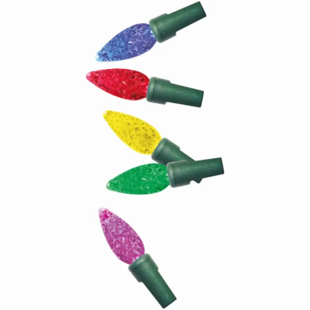 Holiday Wonderland Pro-Series C6 Faceted String Lights Multi Color Christmas Decor