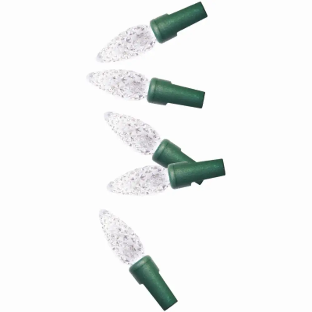 Holiday Wonderland Pro-Series C6 Faceted String Lights 100 Lights Pure White