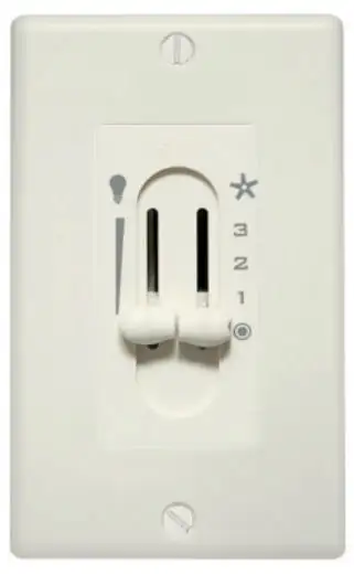 Hunter Fan 27182 Fan and Light Dual Slide Wall Control 3 Speed