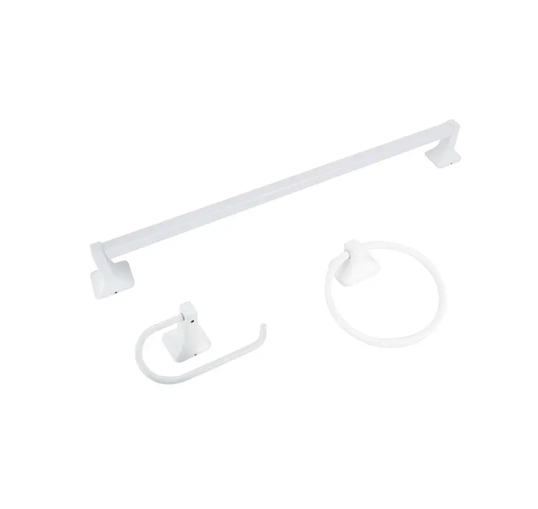 Boston Harbor 3603BW Manhattan Bath Hardware Set White 3 Pieces