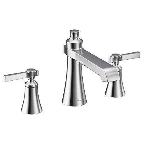 Chrome Two-Handle High Arc Roman Tub Faucet Elegant Bathroom Fixture