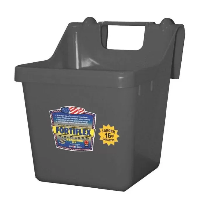 Fortex/Fortiflex 1301601 Over Fence Buckets - 16Qt Black Livestock Feeding