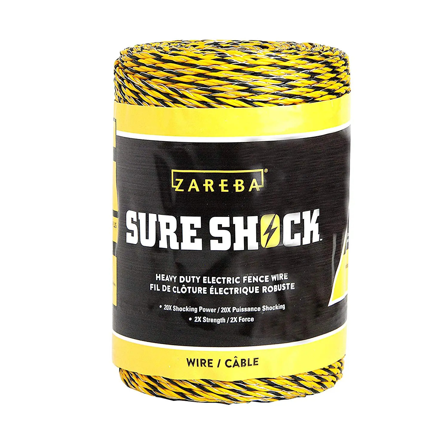 Zareba HDW656YA-Z Sure Shock Heavy-Duty Polytape Electric Fence Tape Aluminum Conductor