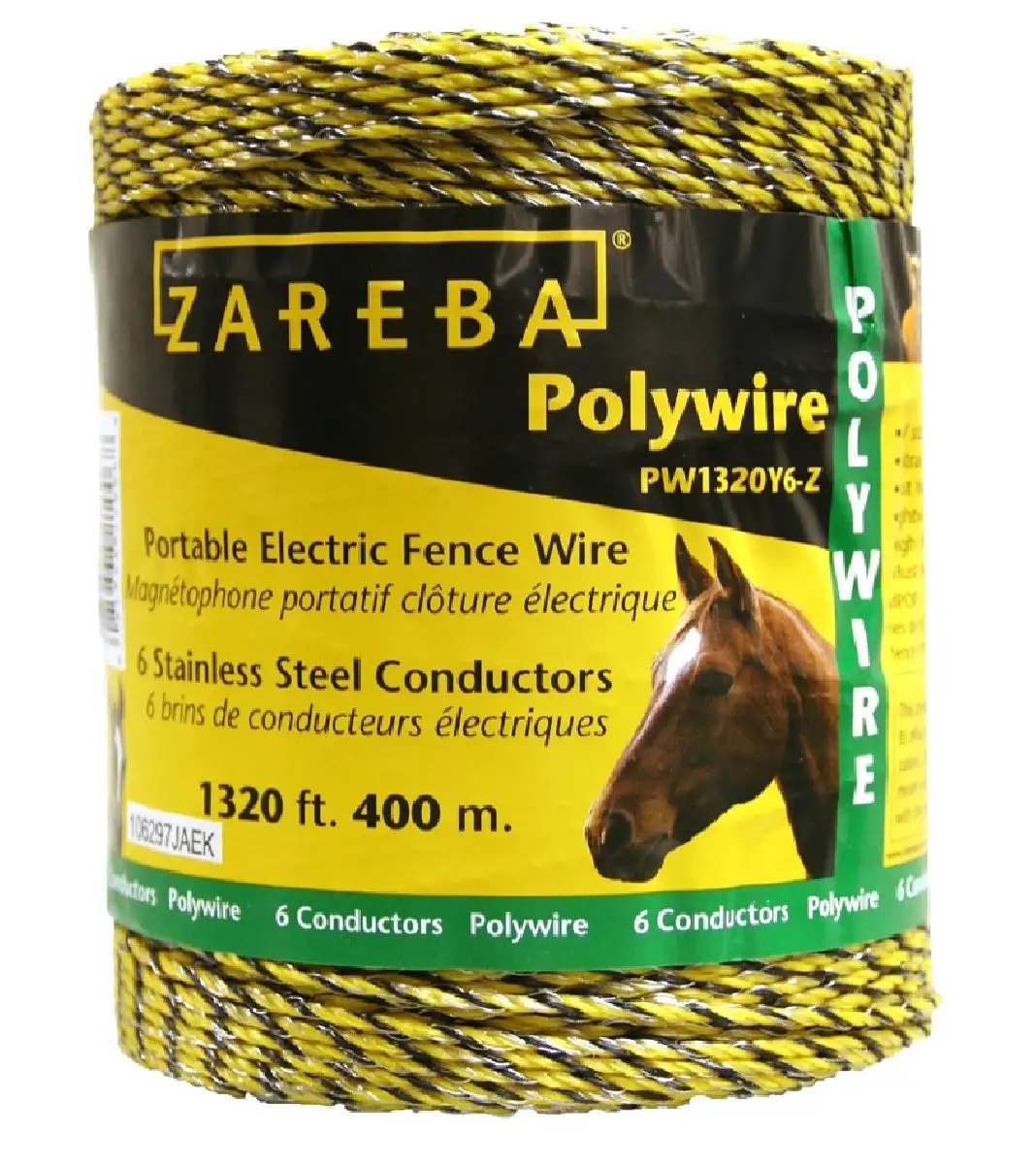 Zareba PW1320Y9-Z/FS Fence Poly Wire Yellow 400 Meter Electric Fencing Wire