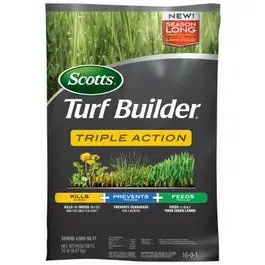 Scotts Turf Builder Triple Action Fertilizer 4000 Sq Ft Coverage Weed Control