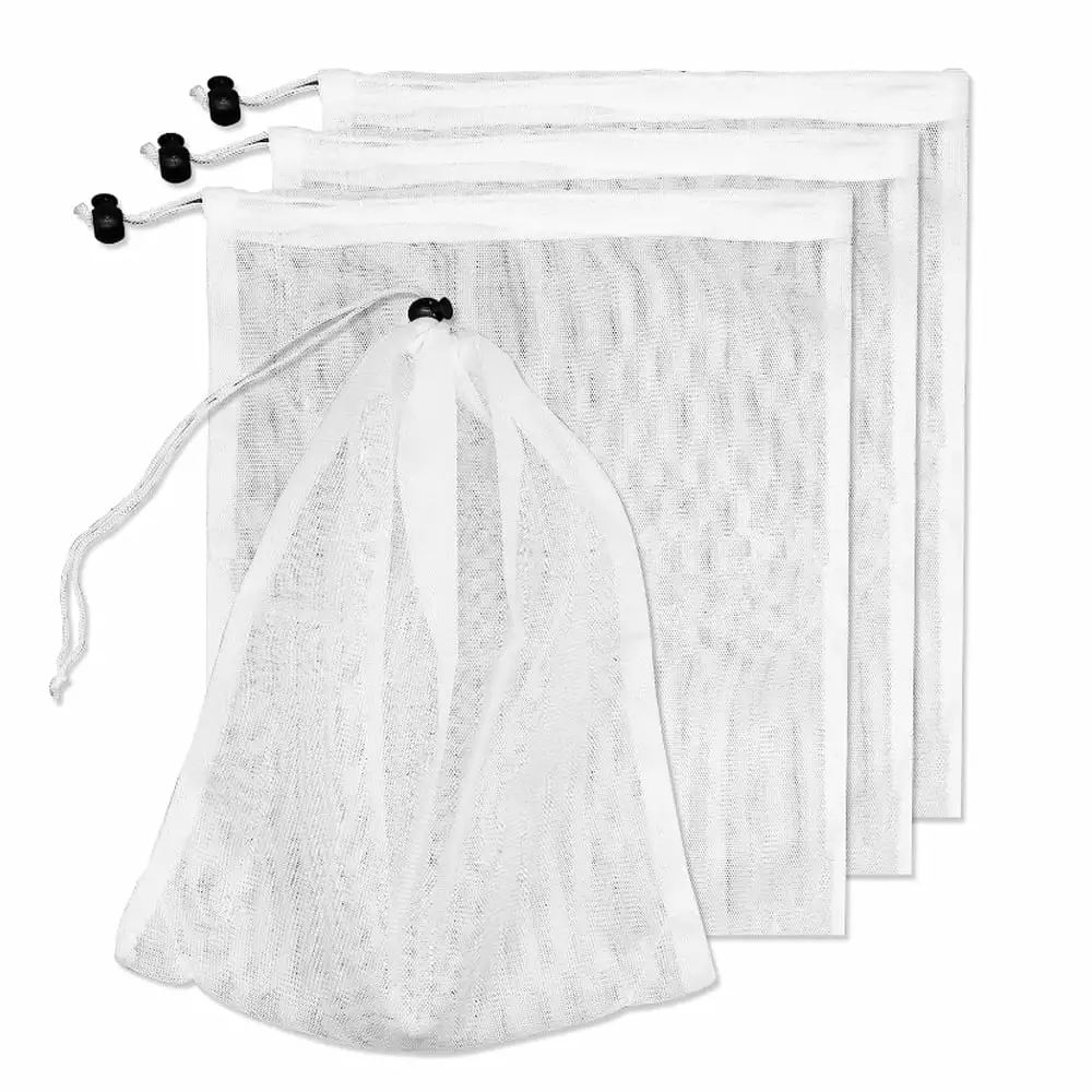 4Pcs Pool Vacuum Replacement Mesh Bag Fine Mesh Locking Cord Leaves and Debris