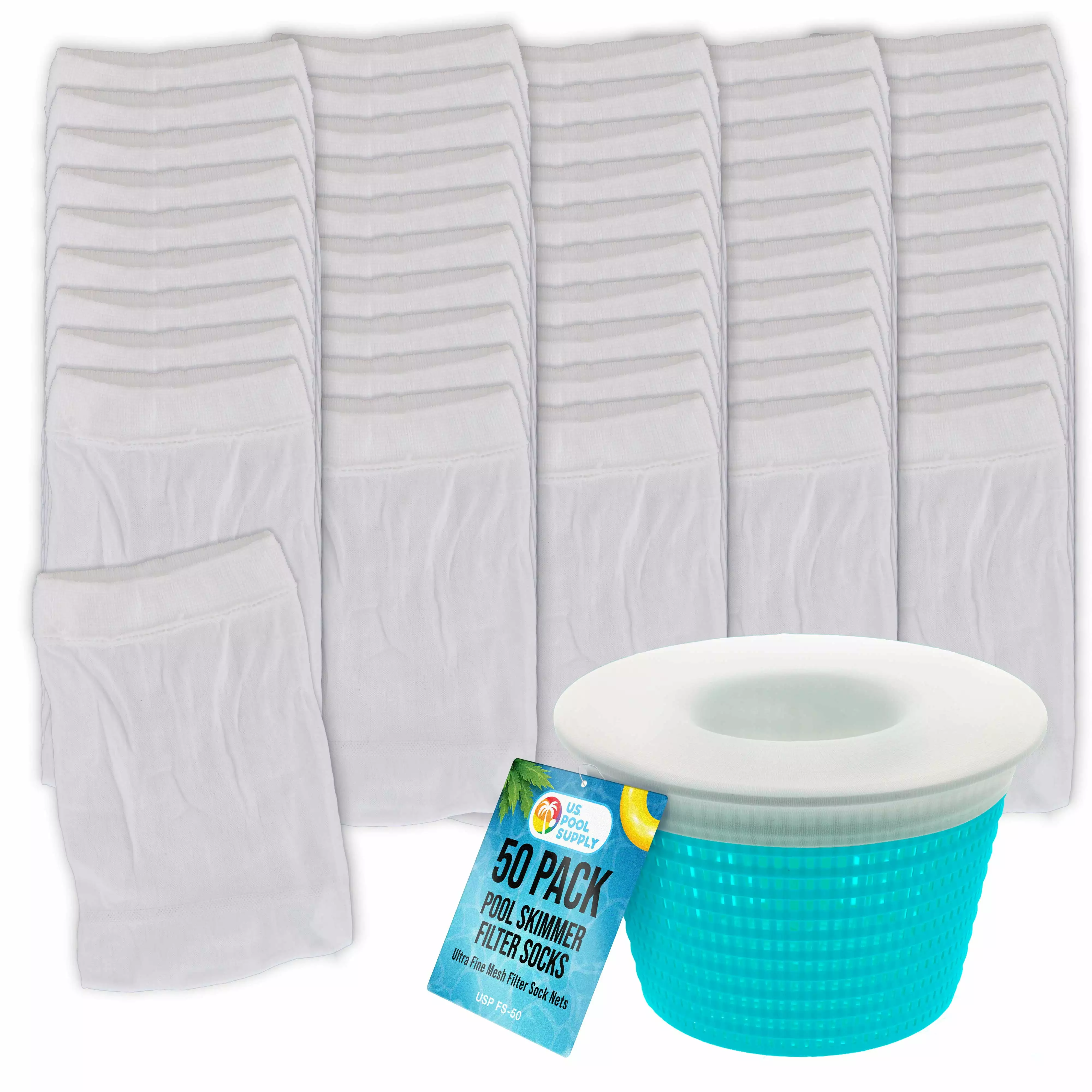 U.S. Pool Supply Skimmer Filter Socks Value Pack 50 Ultra Fine Mesh Pool Maintenance