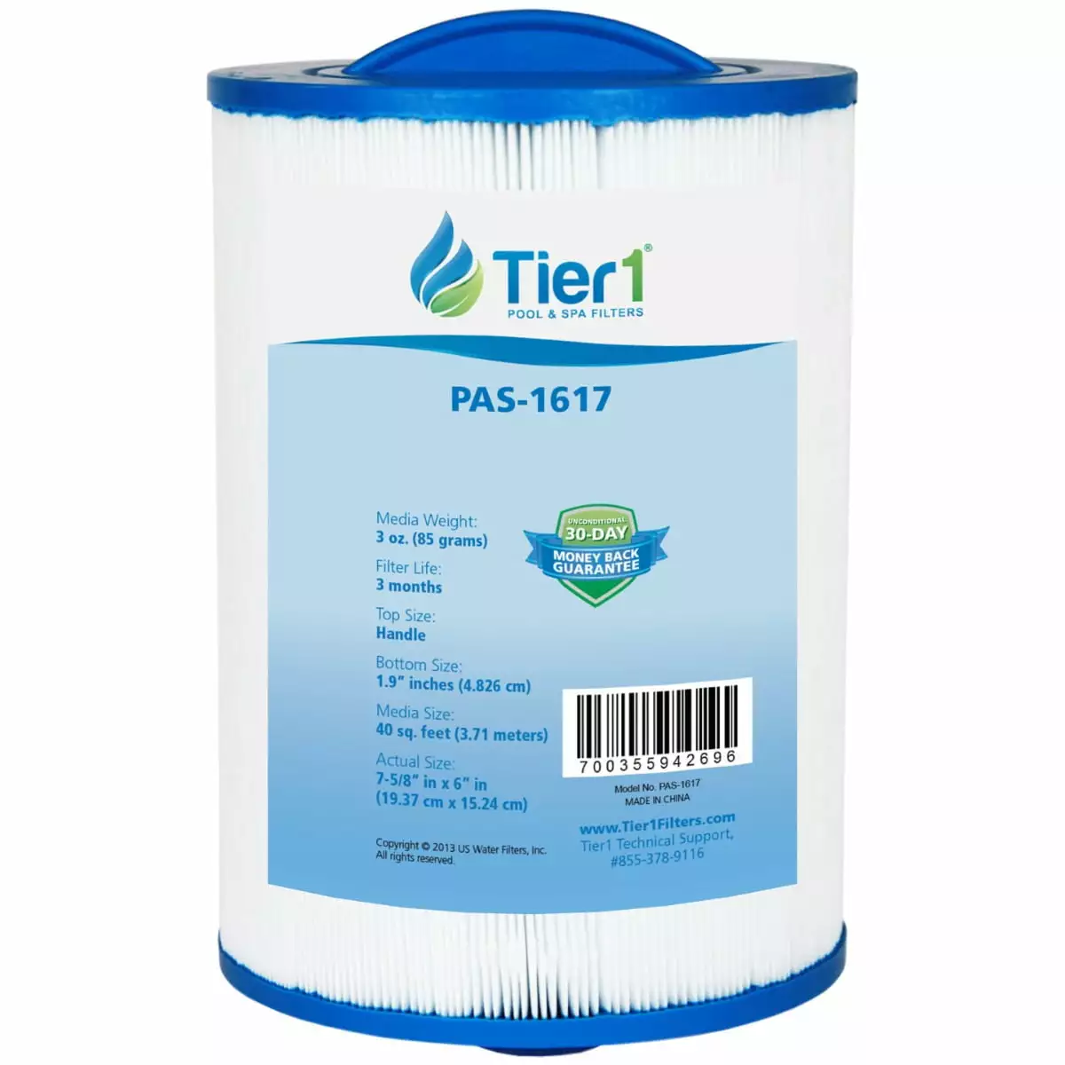 Tier1 Pool & Spa Filter Cartridge Replacement Waterways 817-0050 40 sq ft