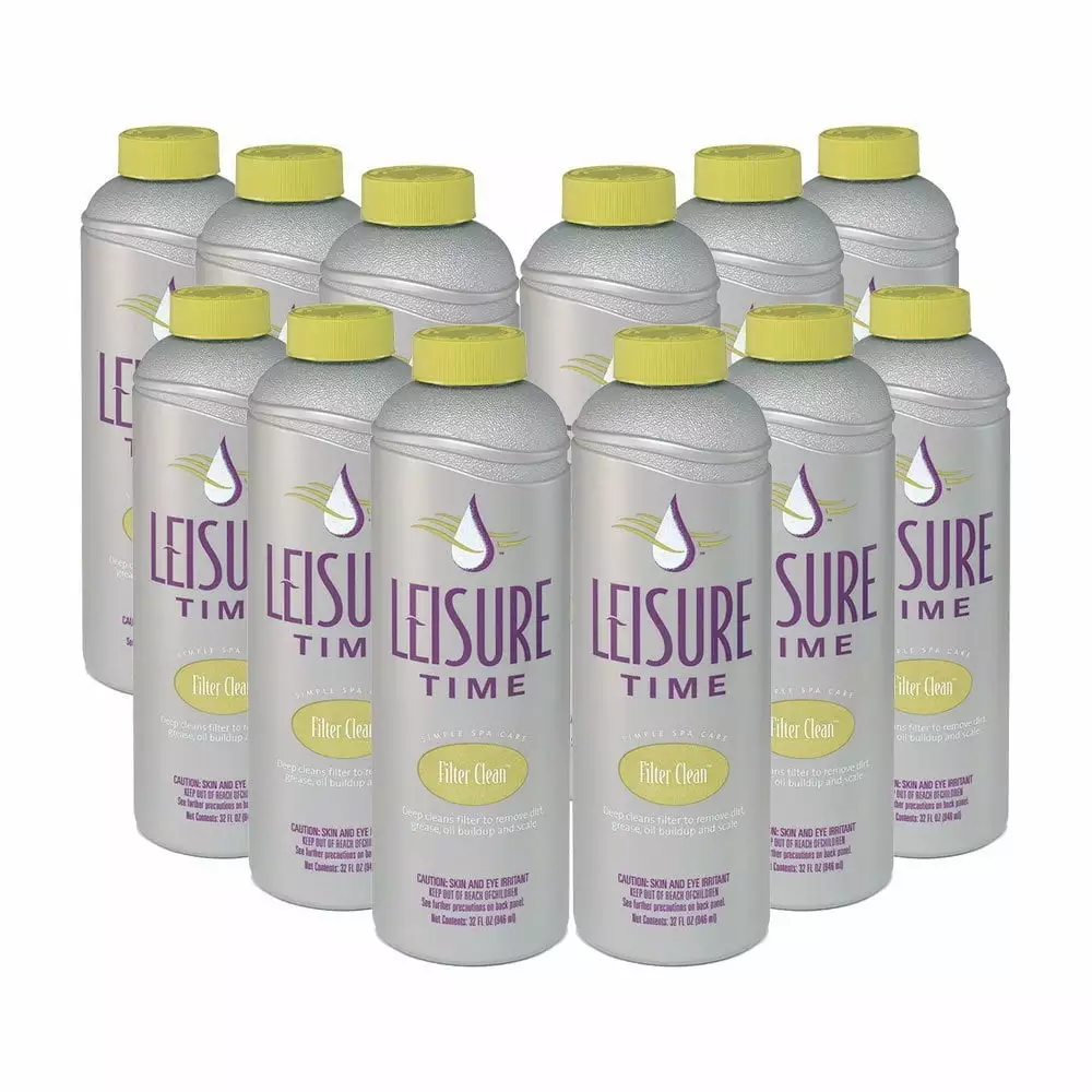 LEISURE TIME LZ-O-12 Filter Clean Cartridge Cleaner 1-Quart 12-Pack Spas and Hot Tubs
