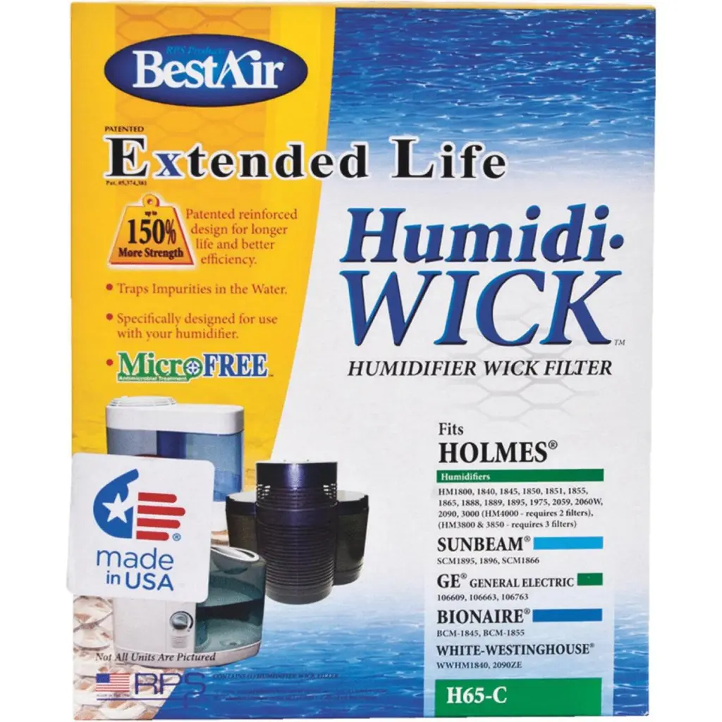 BestAir Extended Life Humidi-Wick H65 Humidifier Wick Filter Long-Lasting Performance