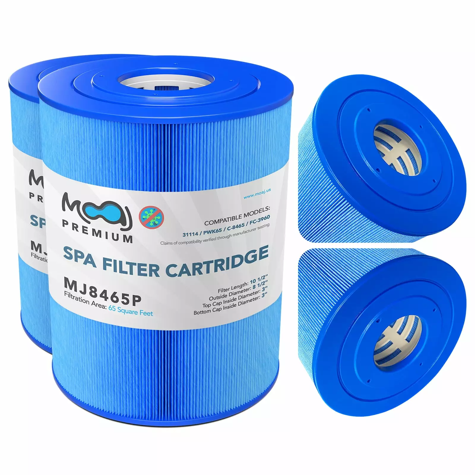 MOAJ Premium Spa Filter 2-PACK Replaces PWK65 Watkins 31114 Hot Spring Spas 65 SF