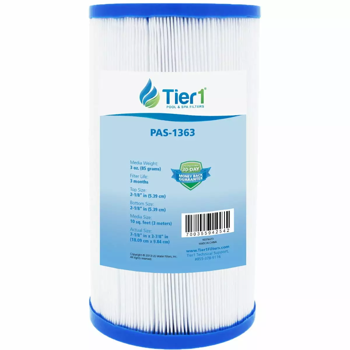 Tier1 Pool Spa Filter Cartridge Replacement 10 sq ft Pleated Fabric Media