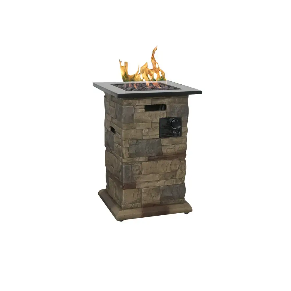 Seasonal Trends 52073 Brown Propane Gas Fire Column 29 Inch Outdoor