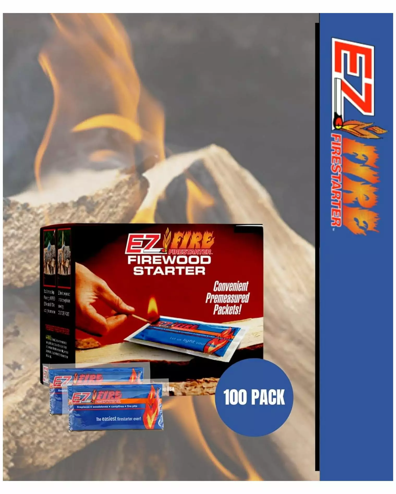 Gel Packets 100 Pack Great Campfires Backyard Barbecues Any Indoor or Outdoor Fireplace ZAWkirJ