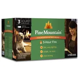 3-Hour Traditional Fire Logs 6-Pack Indoor Outdoor Fireplaces Pine Mountain