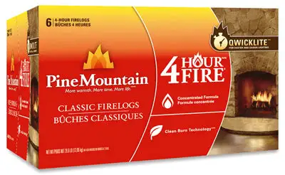 Pine Mountain 4152501401 Traditional Fire Log 4 Hour Burn Time 6-Pack