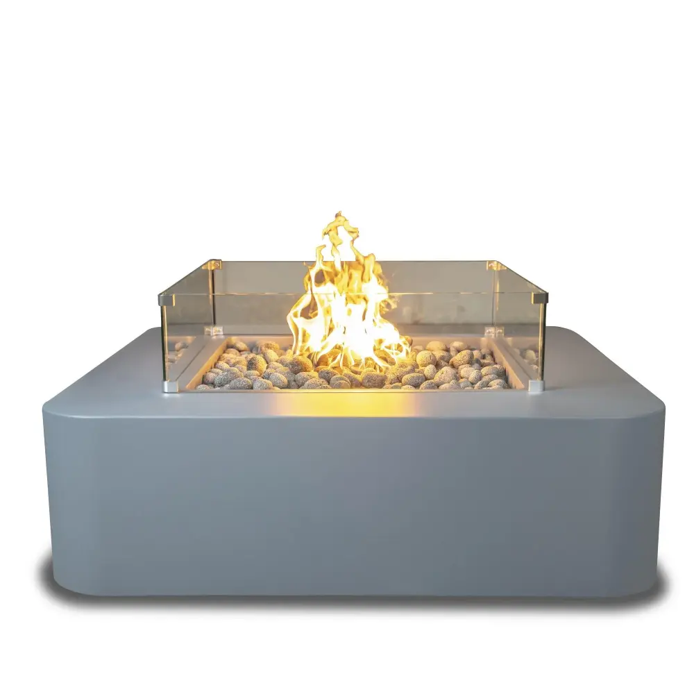 Outdoor Plus - Bayside Square All-metal Powder Coat Fire Pit OPT-BAYPC
