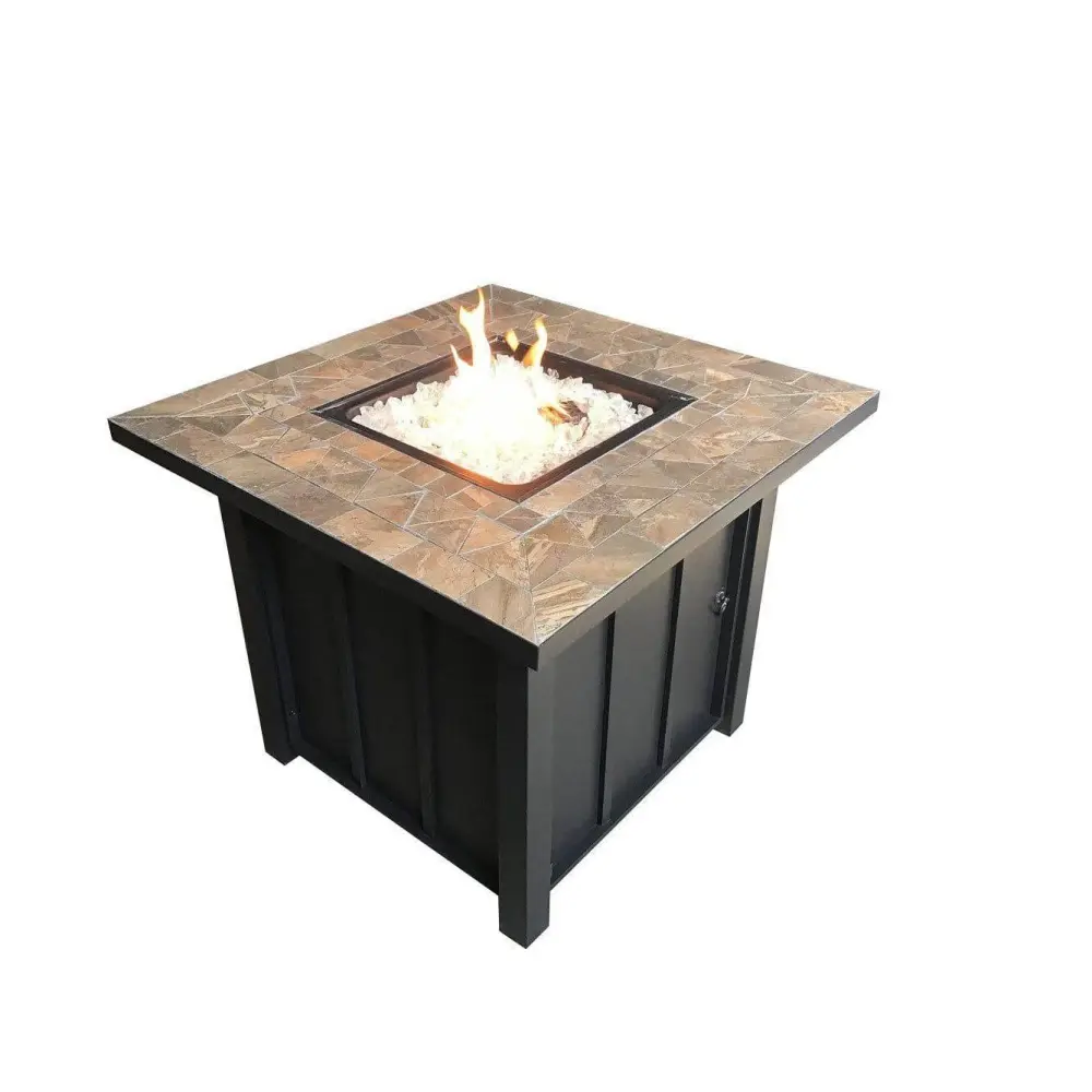 AZ Patio Heaters Square Tile Top Fire Pit Windproof Straps | UV Resistant